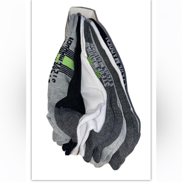 Steve Madden Low Cut Socks 8 Pair Men 6-12.5 Black White Gray w Mixed Logo NEW! - Picture 9 of 11